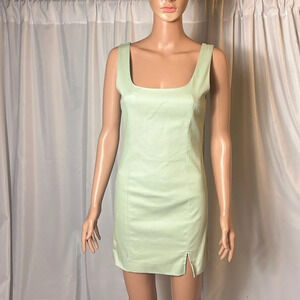 Vibe Mint Green Sleeveless Mini Dress Square Neck Back Zip Size S